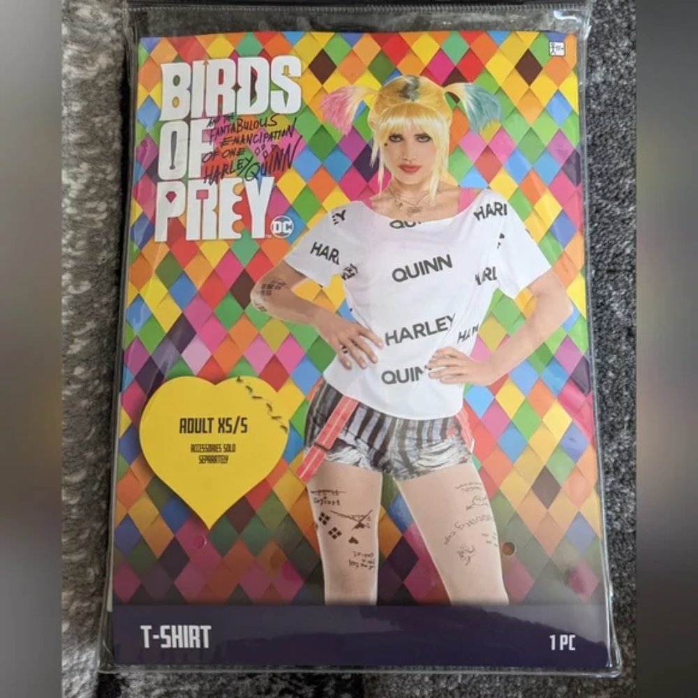 Harley Quinn birds of Prey T-shirt size XS/S Brand New